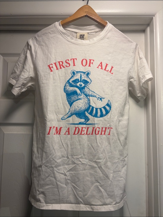 Comfort Colors Tops - Raccoon Graphic Tee 100% cotton sz M